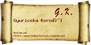 Gyuricska Kornél névjegykártya